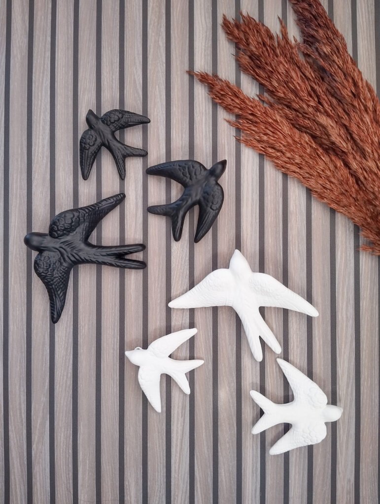 Lot de 3 Hirondelles noires